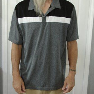 Ben Hogan Performance Golf Polo XL Mens Collared Club Shirt Black Gray White